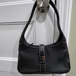 Salvatore Ferragamo Black Leather Shoulder Bag